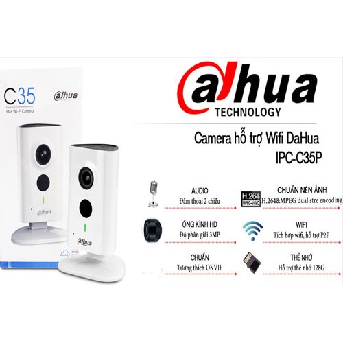 Camera IP Wifi Dahua IPC-C35 (3.0 MEGAPIXEL)