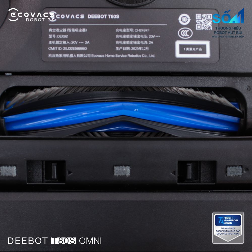 Robot hút bụi Ecovacs Deebot T80s Omni | Lực hút 24.800 Pa