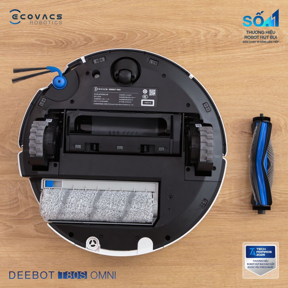 Robot hút bụi Ecovacs Deebot T80s Omni | Lực hút 24.800 Pa