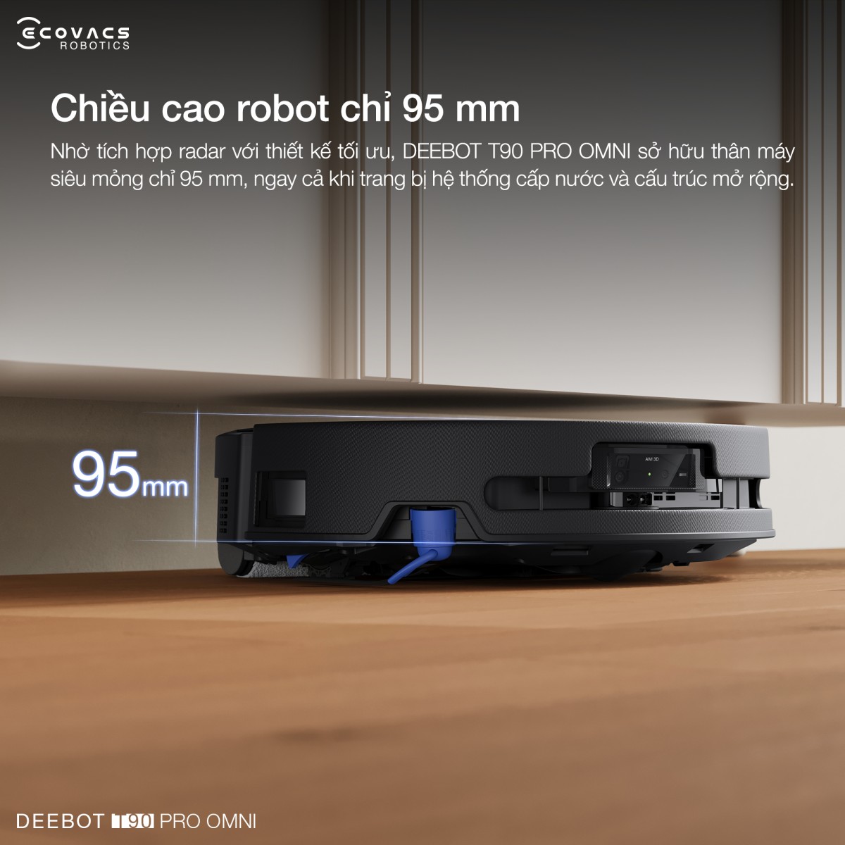 Robot hút bụi Ecovacs Deebot T90 Pro Omni | Lực hút 30.000 Pa
