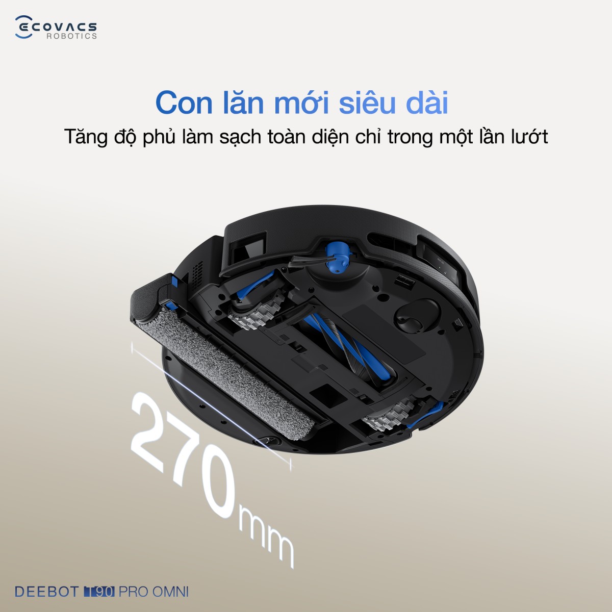 Robot hút bụi Ecovacs Deebot T90 Pro Omni | Lực hút 30.000 Pa