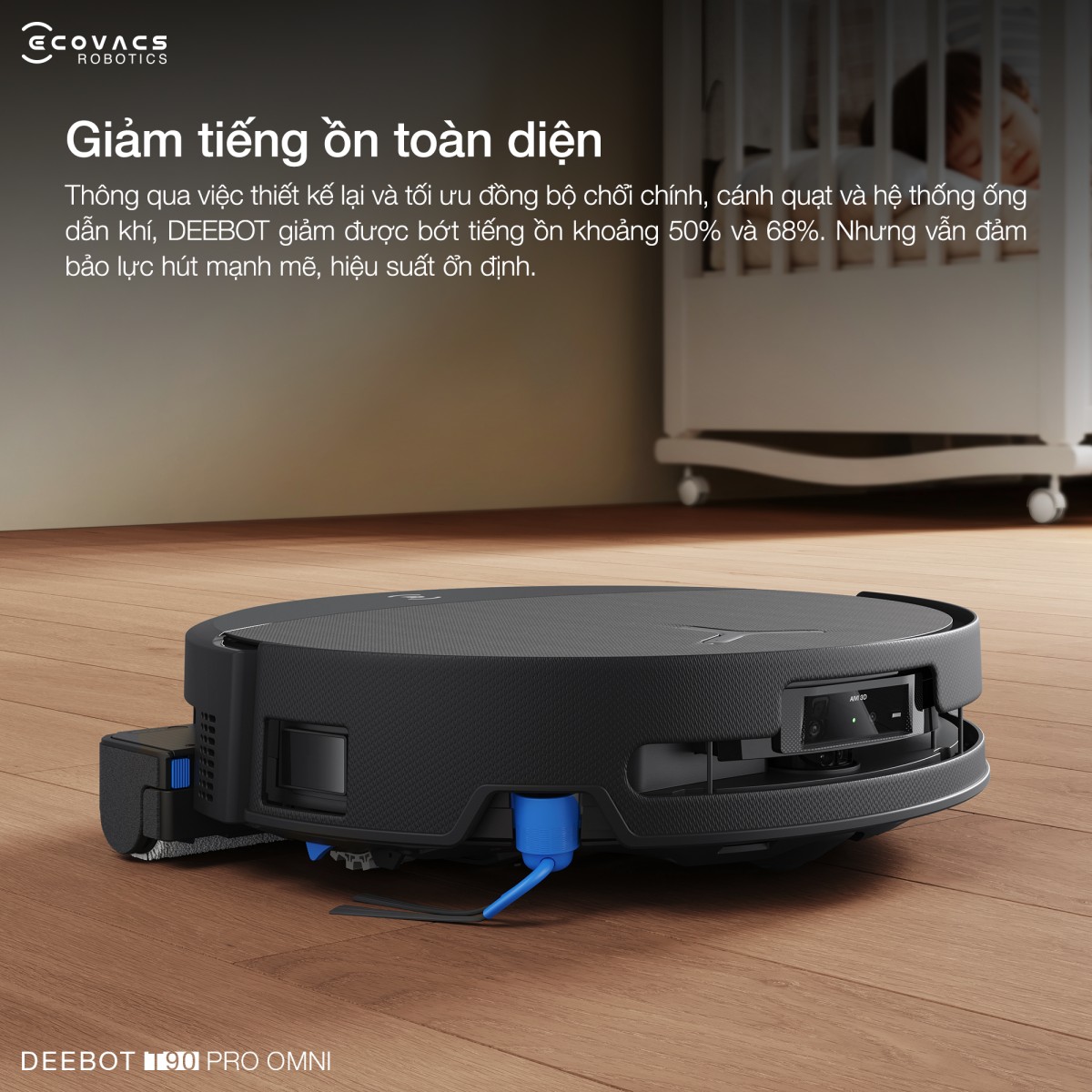 Robot hút bụi Ecovacs Deebot T90 Pro Omni | Lực hút 30.000 Pa
