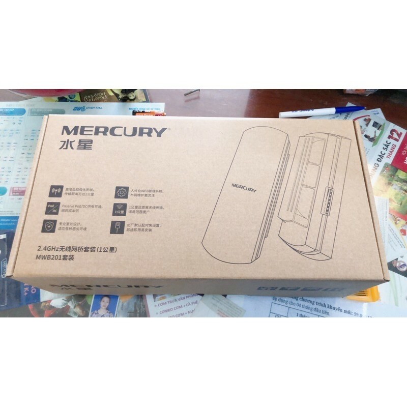 Bộ thu phát không dây MERCURY MWB201 -Bộ wifi định tuyến 1 km Mercury MWB201