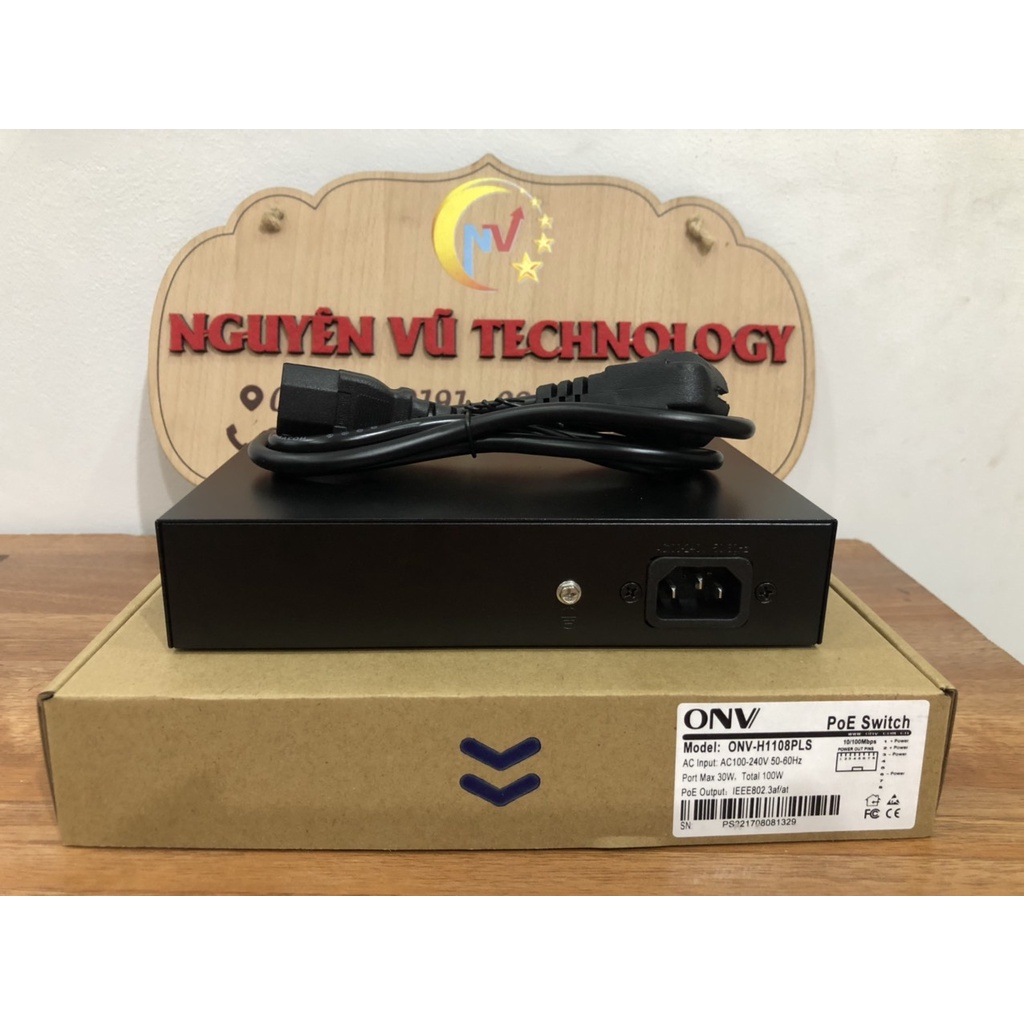 Bộ chia mạng Switch POE ONV 8 cổng + 2 cổng Uplink H1108PLS