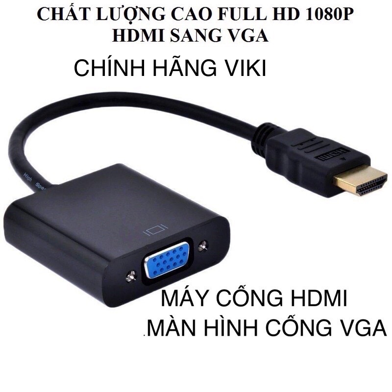 Cáp Chuyển Đổi Tín Hiệu HDMI sang VGA VIKI Dài 20cm Cho PC, Laptop, Máy Chiếu