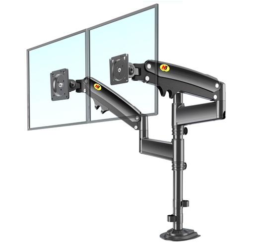 GIÁ ĐỠ 2 MÀN HÌNH MÁY TÍNH GẮN CẠNH BÀN NORTH BAYOU H180 (22-32 INCH)