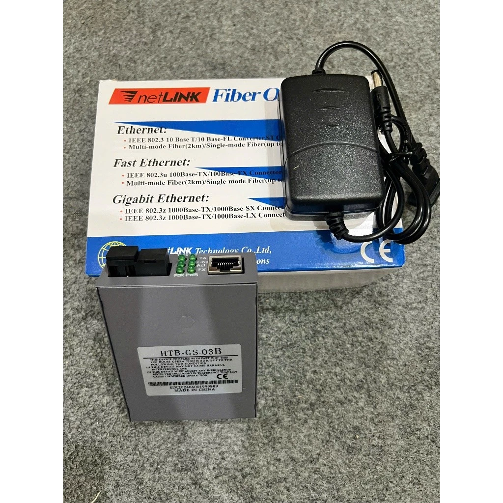 Bộ Chuyển Đổi Quang Điện NetLink HTB-GS-03 AB Gigabit 10/100/1000Mbps 1 Sợi 1 Cổng LAN,Khoảng cách truyền lên đến 25km