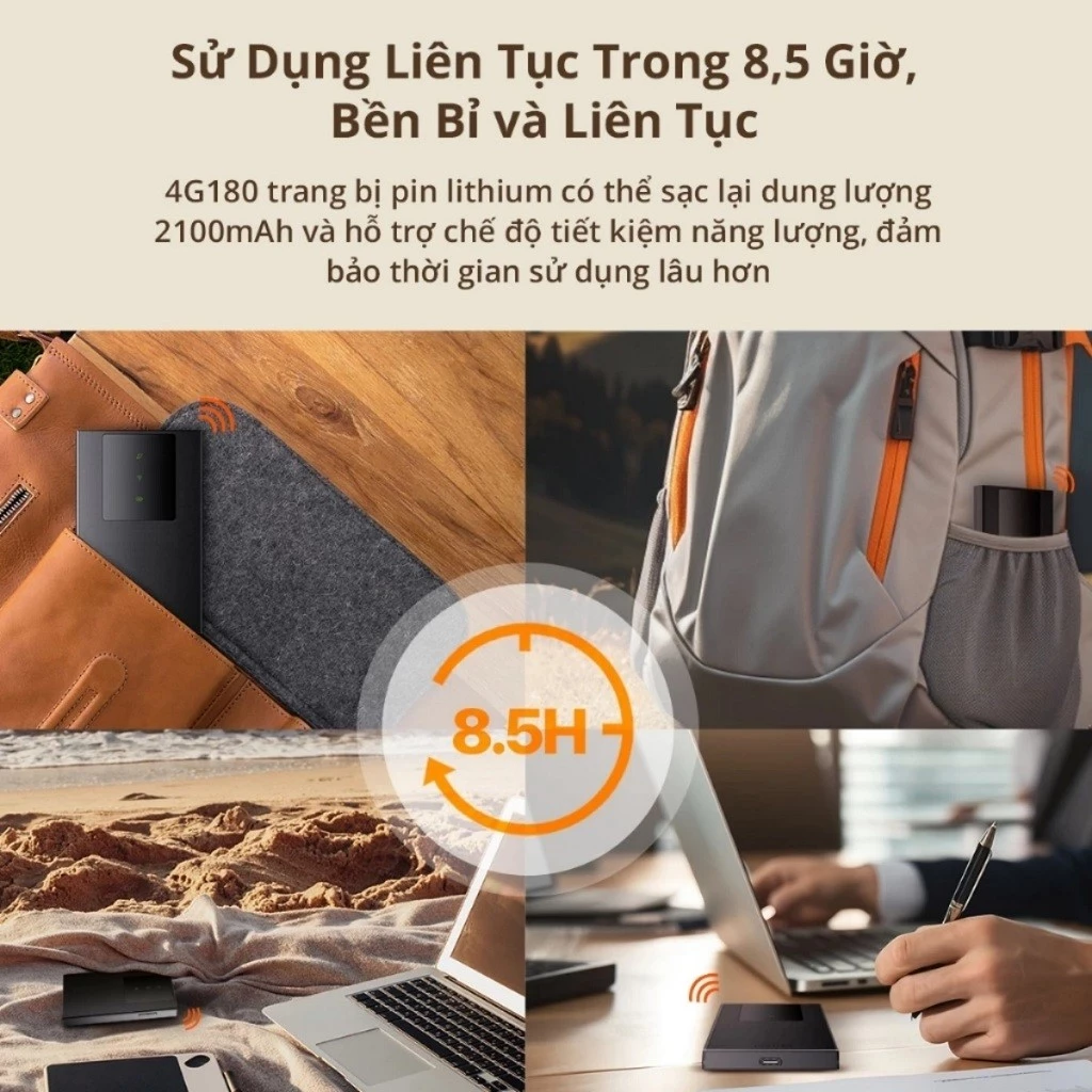 Bộ phát wifi di động Tenda 4G180 - 4G LTE 150Mbps công nghệ wifi 6 - Hàng chính hãng