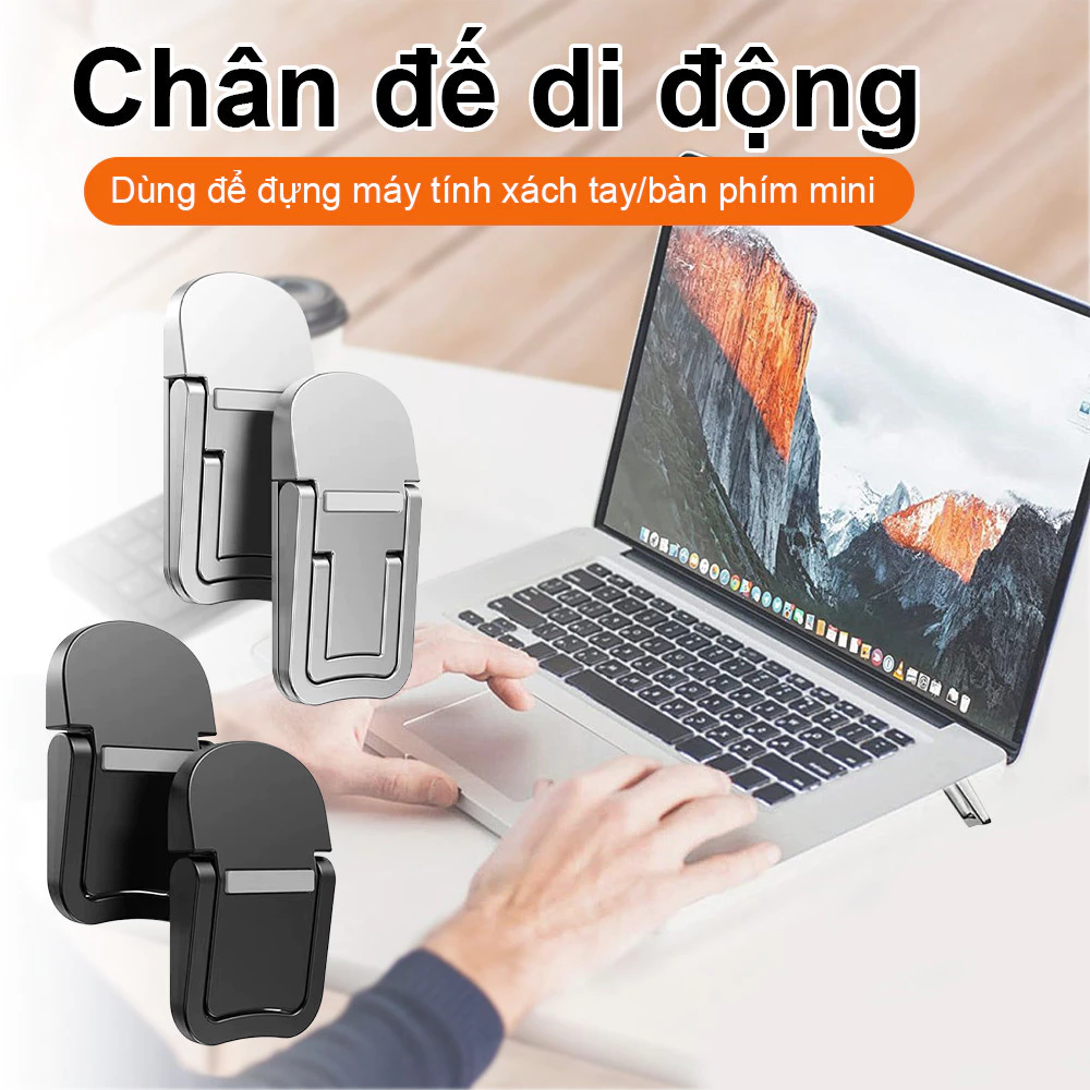 2 Chân Đế Laptop Mini Có Thể Gập Lại, Bàn Phím Máy Tính Di Động Nâng Với 2 Góc Có Thể Điều Chỉnh, Chân Đế Notebook