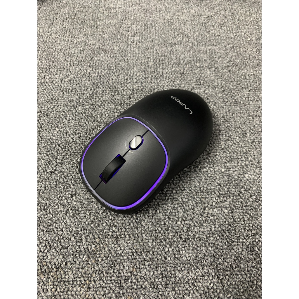 Chuột máy tính không dây LAPOP RM60 led hiệu ứng dùng sạc, bluetooth, click không gây tiếng ồn