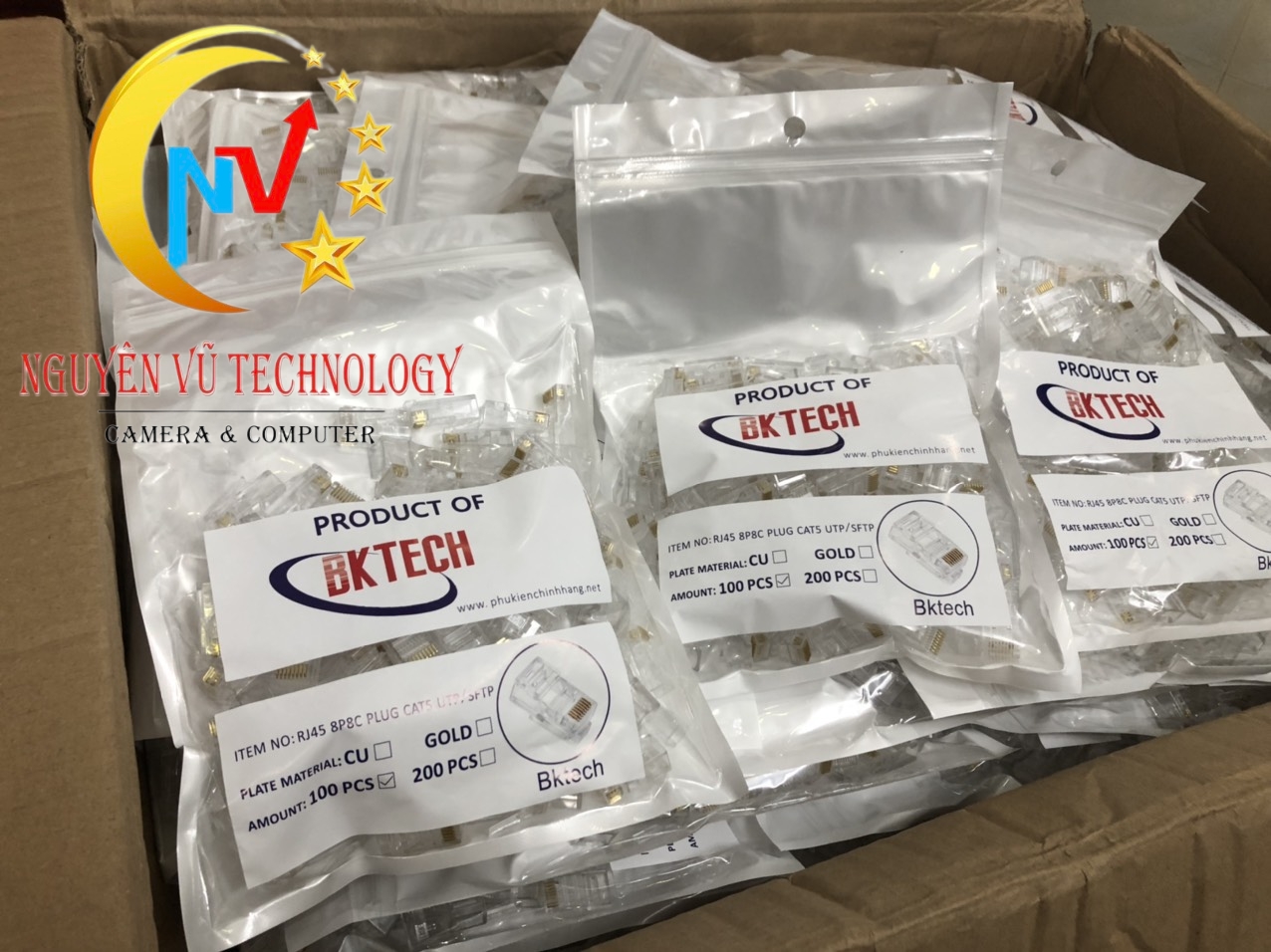 Hạt Bấm Dây Mạng BKTECH (túi 100 hạt)