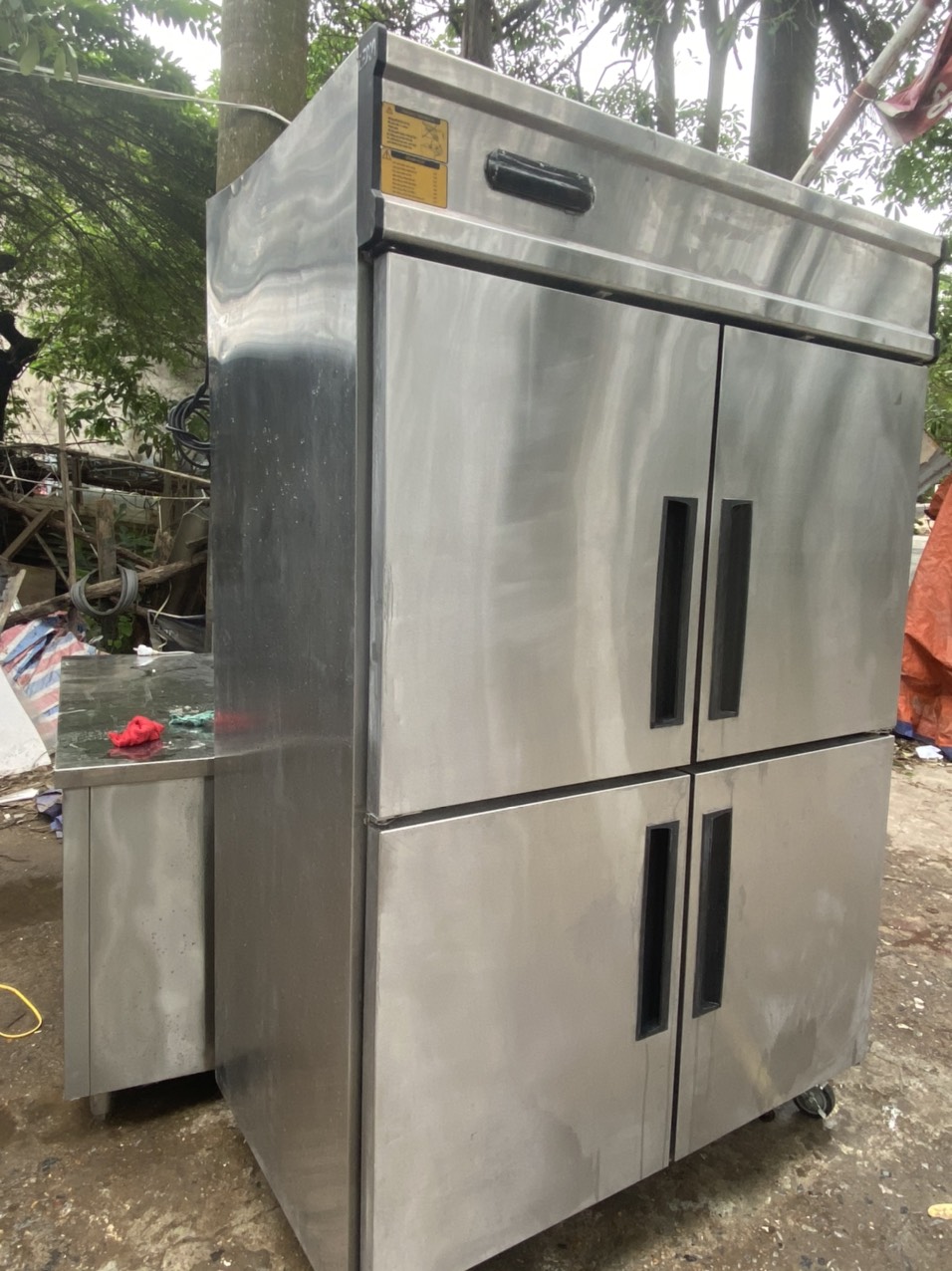 Tủ Đông Inox 4 Cánh Đức Minh 1100L, New 99%- Hàng Chính Hãng