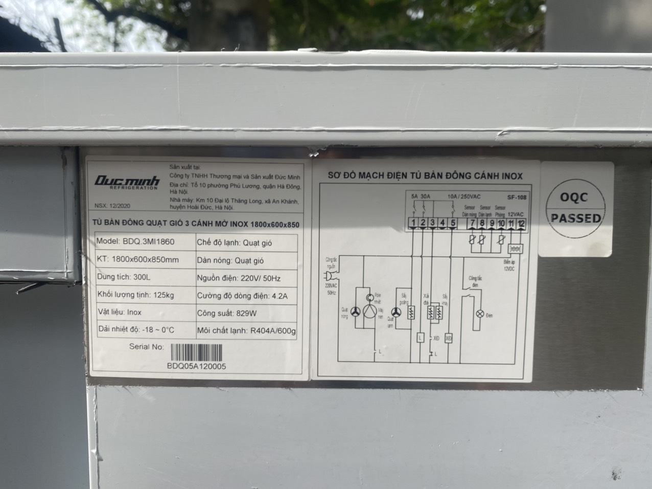 Bàn Đông 3 Cánh Inox Đức Minh 500L-180cm, New 99%