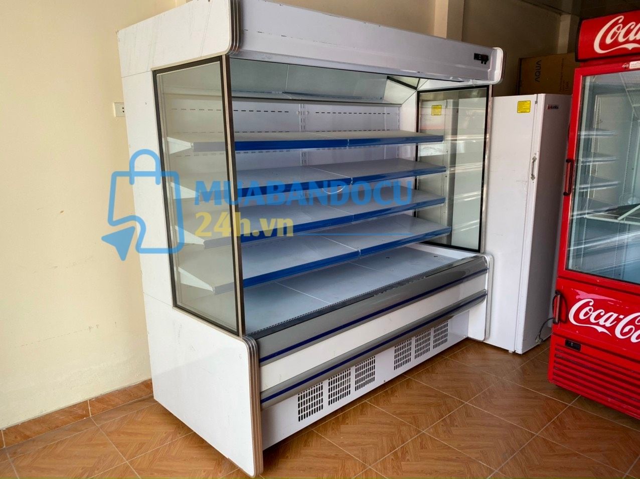 Tủ mát trưng bày siêu thị Vinacool 2 mét, mới 90%