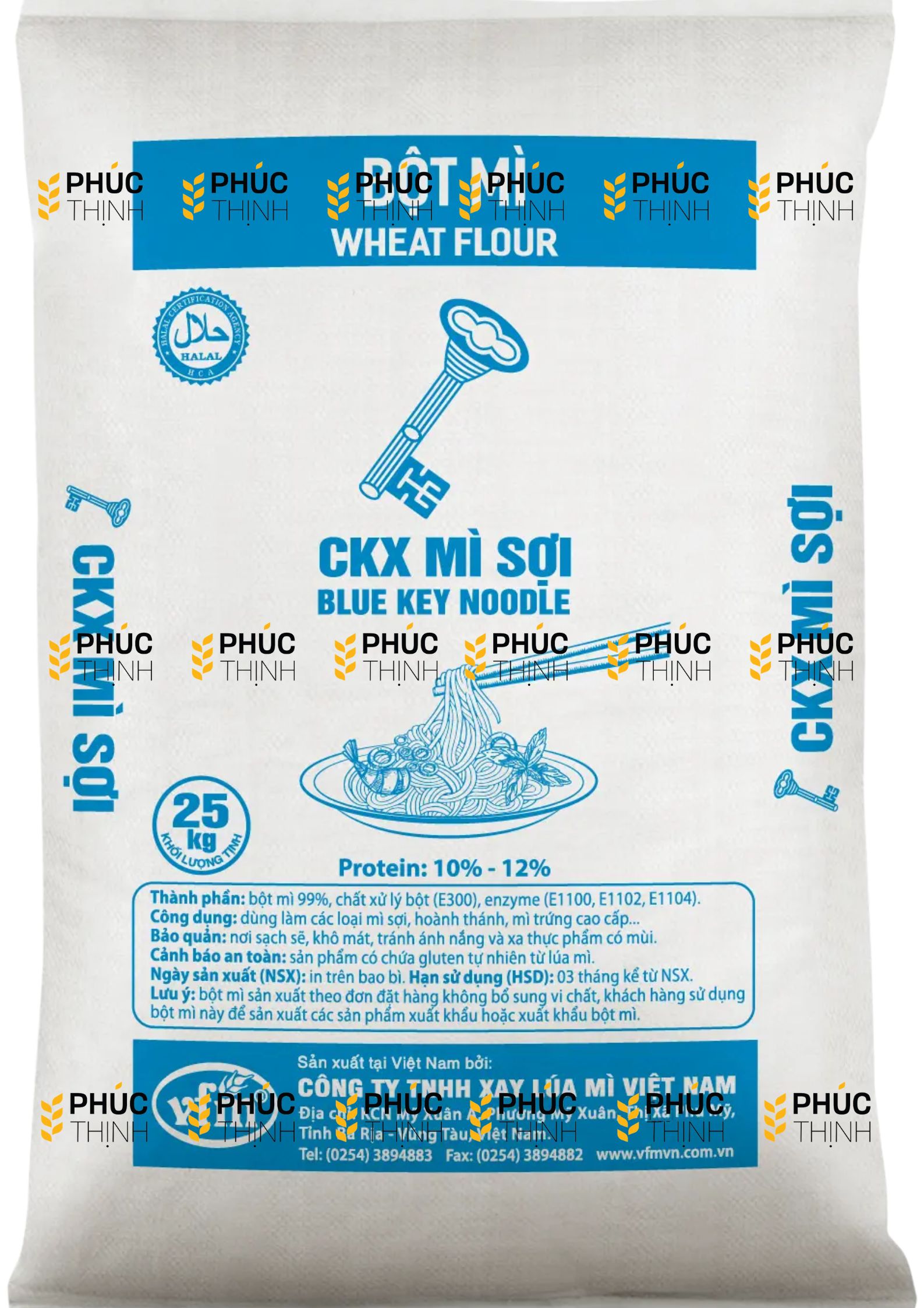 Bột mì Chìa khoá Xanh Mì Sợi - 25kg