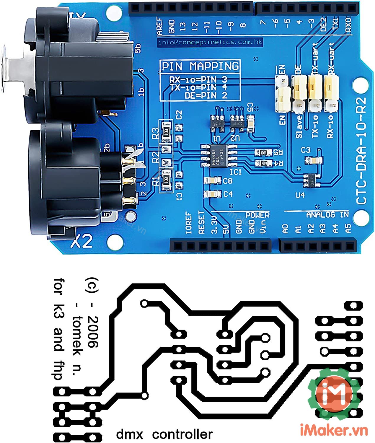 Mạch DMX Shield (Arduino Compatible)- iMaker.vn