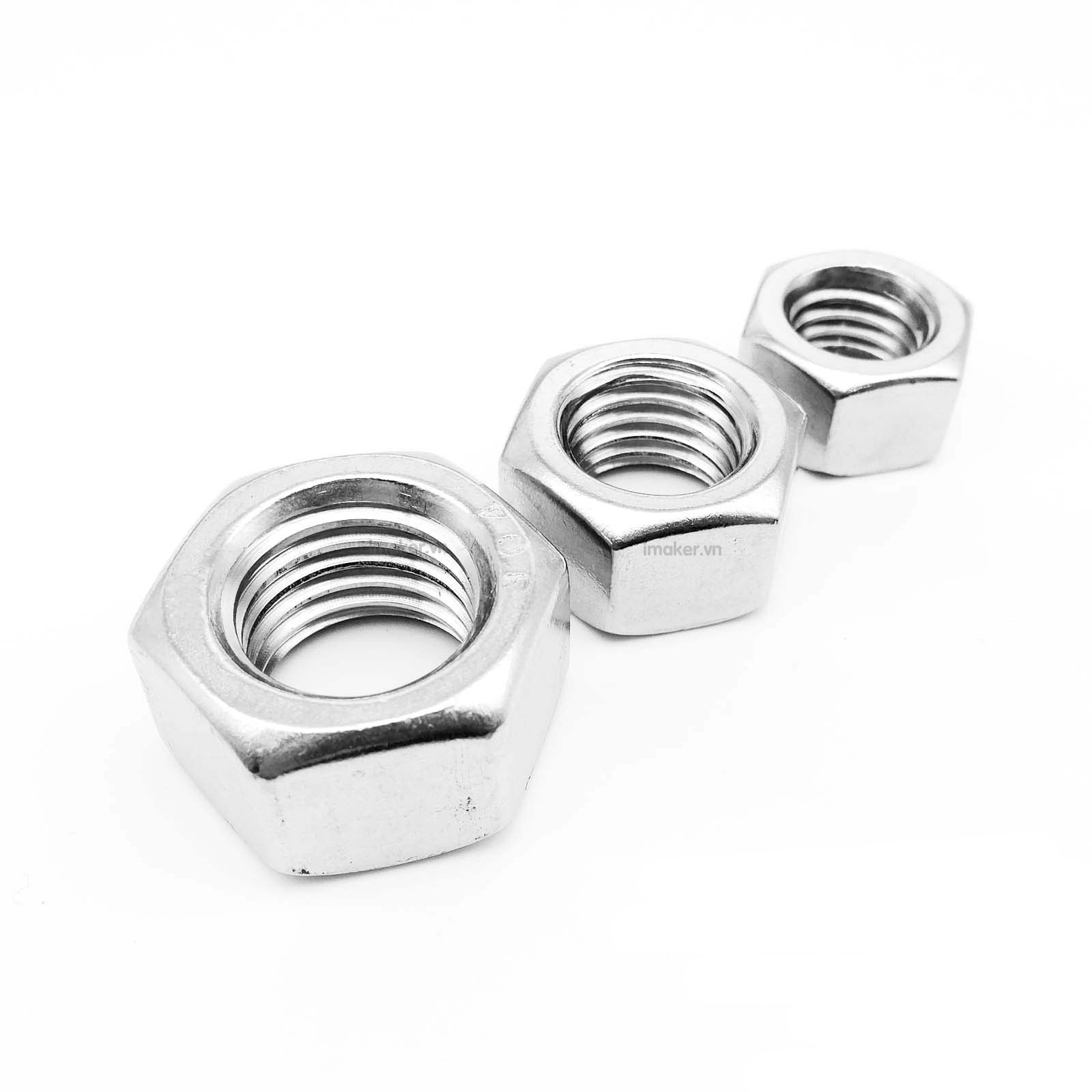 Tán đai ốc lục giác Inox M3, M4, M5, M6 gói 10 cái