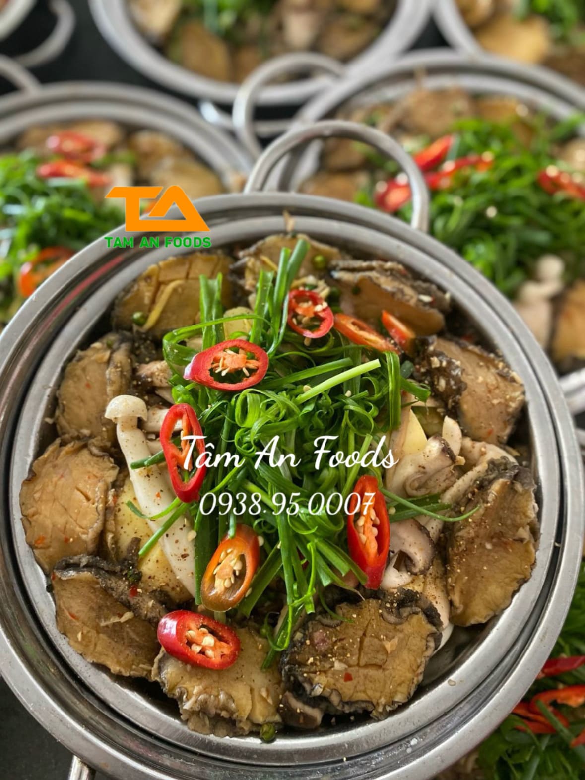 bào ngư hấp hành gừng