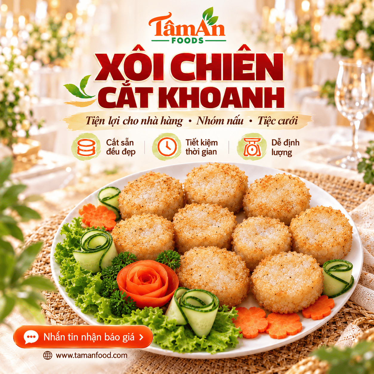 xôi chiên cắt khoanh