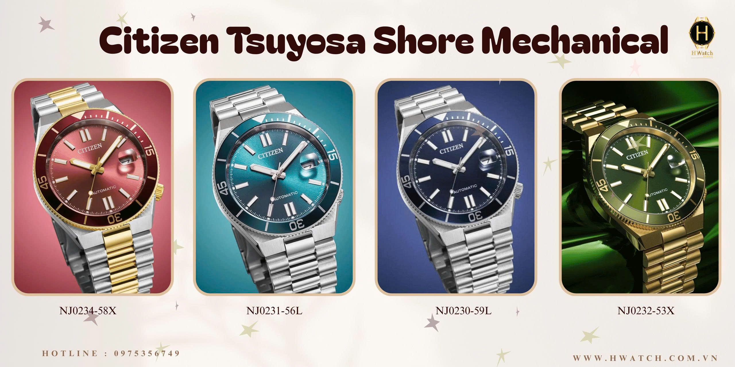 Citizen Tsuyosa Shore Mechanical – Bộ Sưu Tập Đồng Hồ Cơ Nhật Bản Thiết Kế Thể Thao Hiện Đại