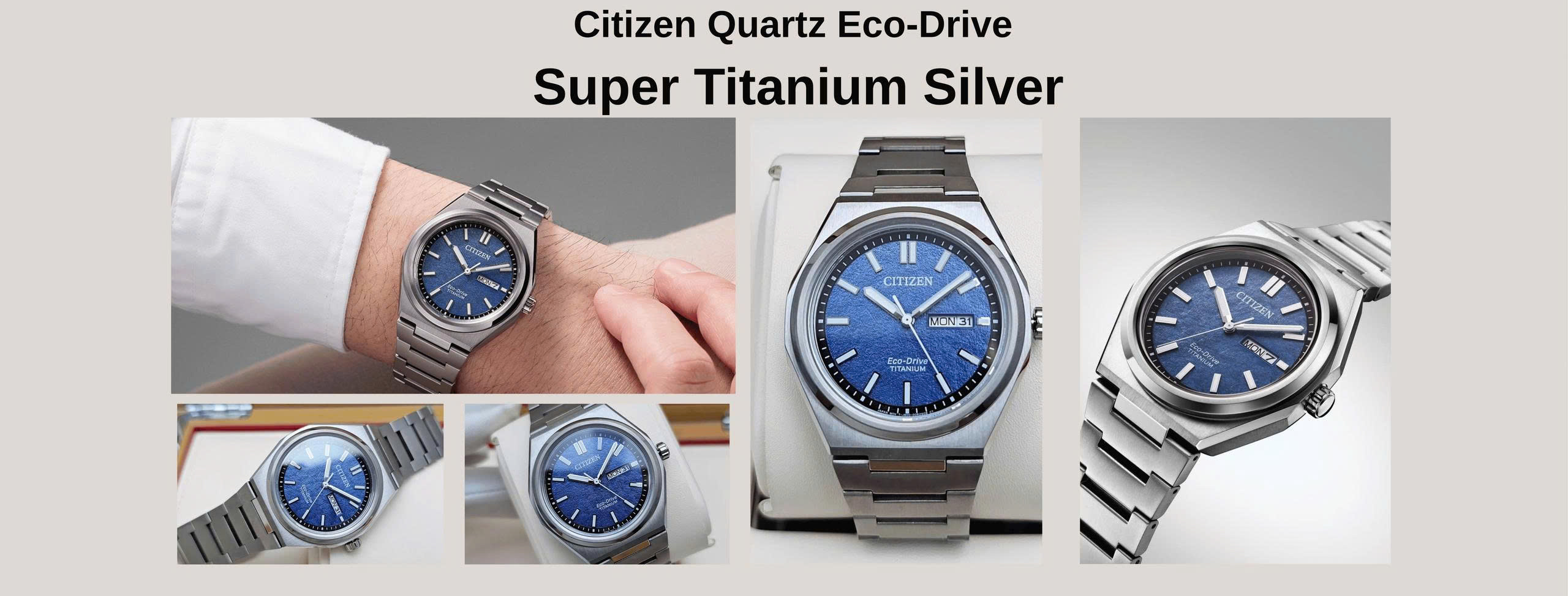 Citizen Quartz Eco-Drive Super Titanium AW0130-85L – Đồng Hồ Nhật Bản Cao Cấp, Mặt xanh dương