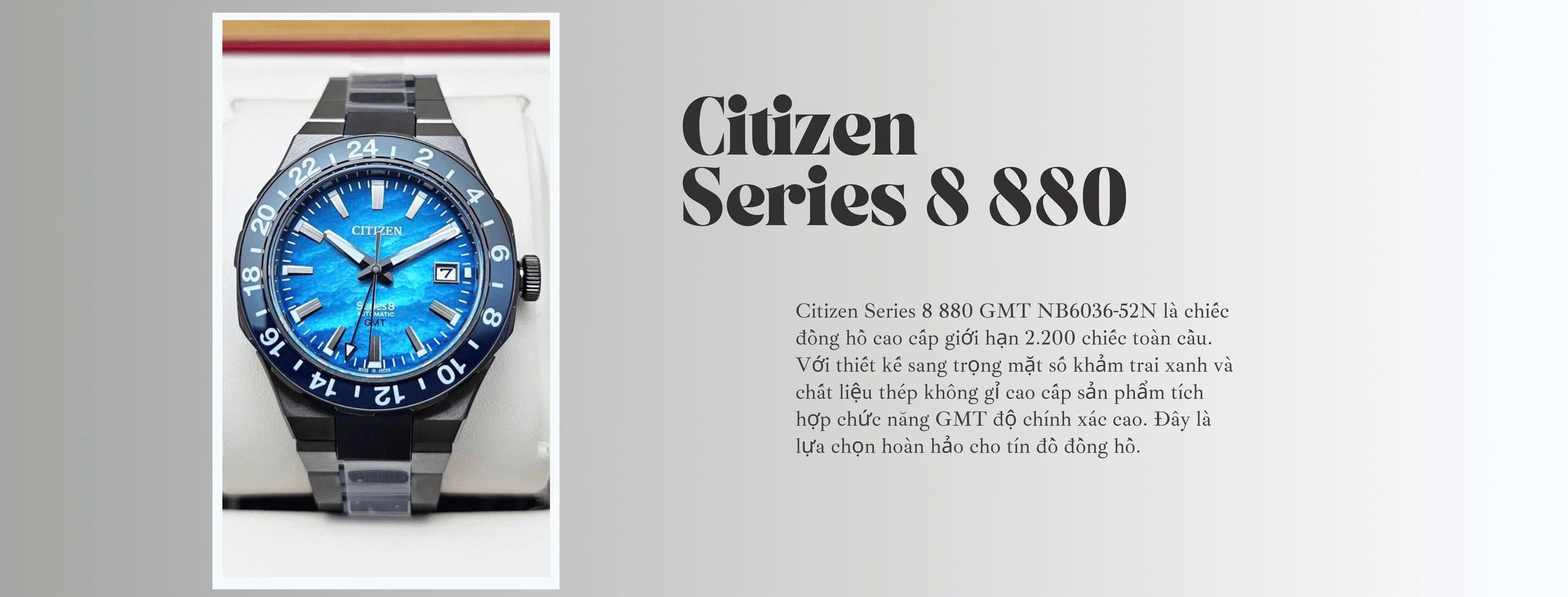 Citizen Series 8 880 GMT NB6036-52N Limited Edition Black – Đồng Hồ Cao Cấp Nhật Bản