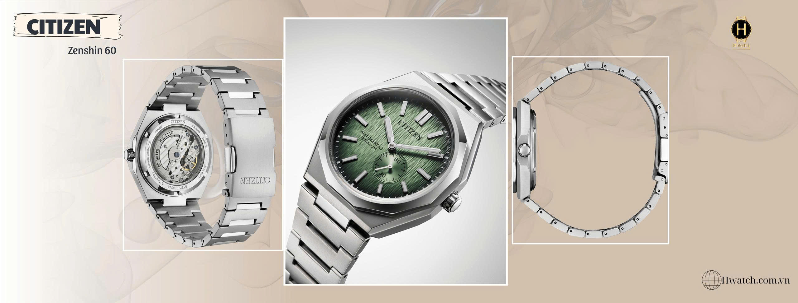 Citizen Zenshin 60 Super Titanium NK5020-58X Green
