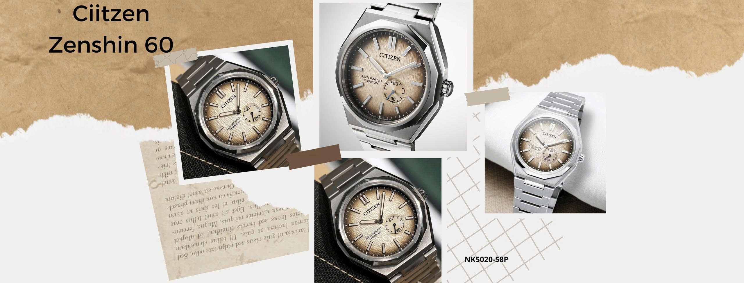 Citizen Zenshin 60 Super Titanium NK5020-58P Gold