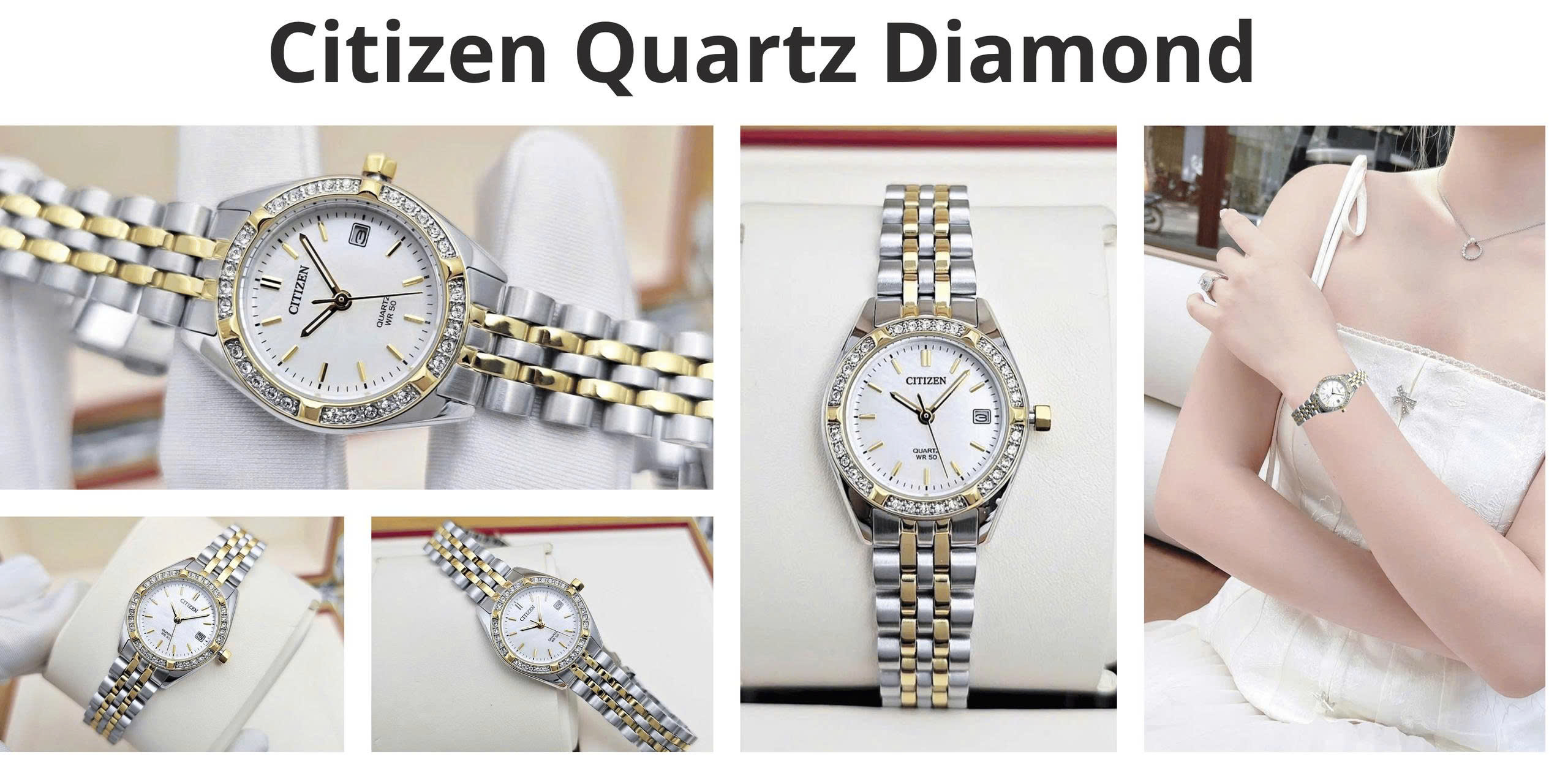 Đồng Hồ Nữ Citizen Quartz Diamond EU6064-54D