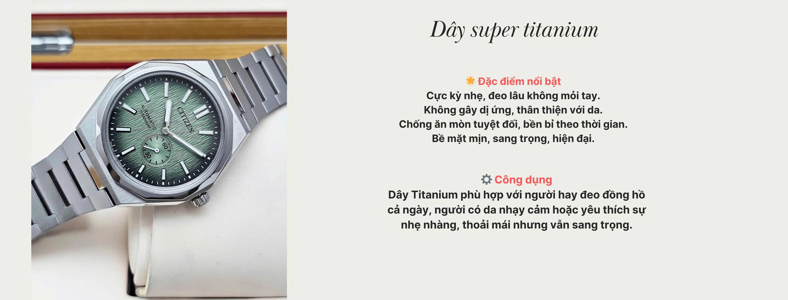 chất liệu Dây Super Titanium