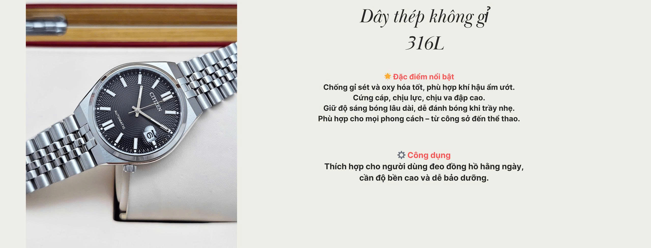 chất liệu Dây thép không gỉ 316L 