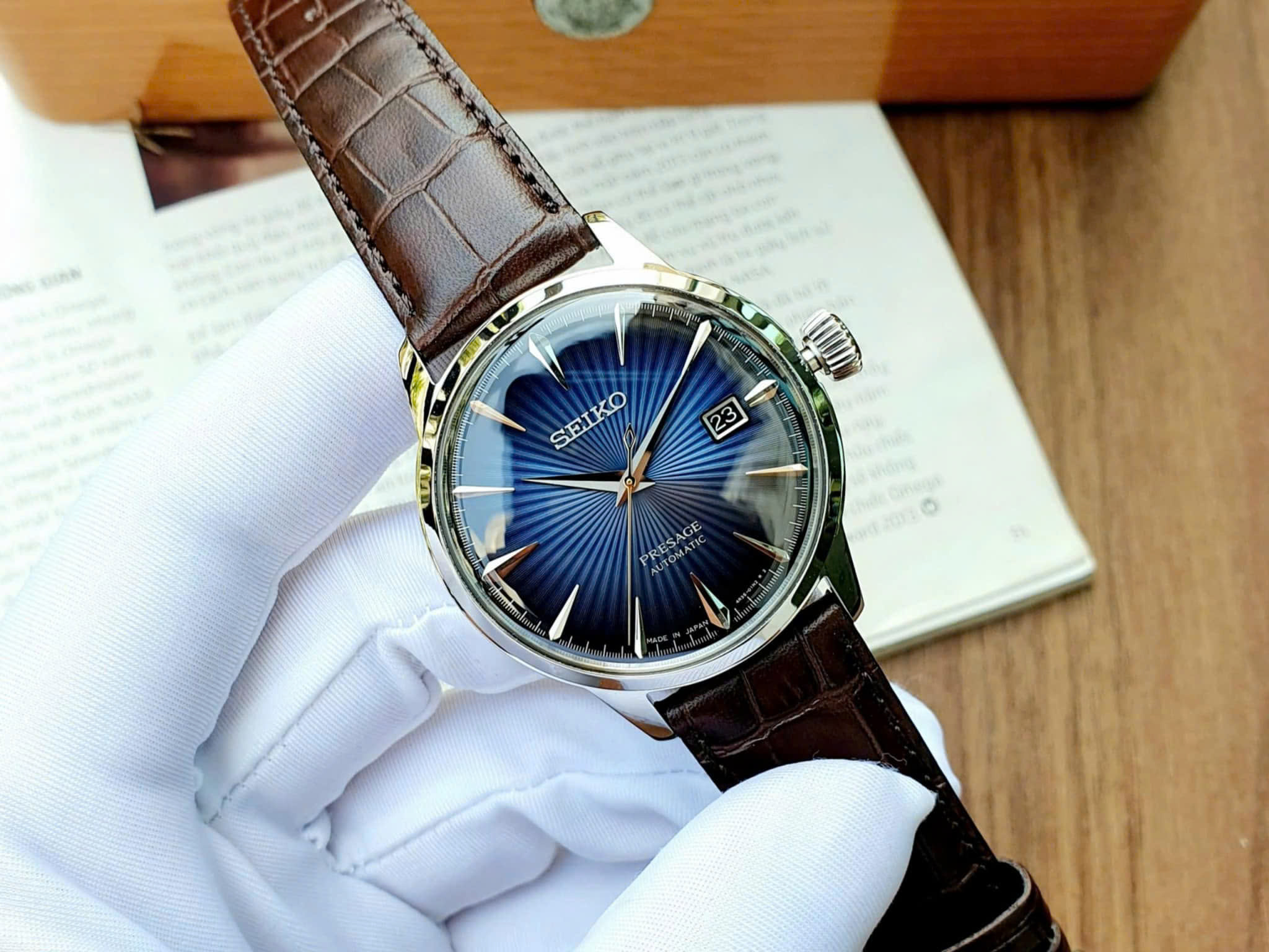 Đồng Hồ Nam Seiko Automatic Presage Cocktail Blue SRPK15J1