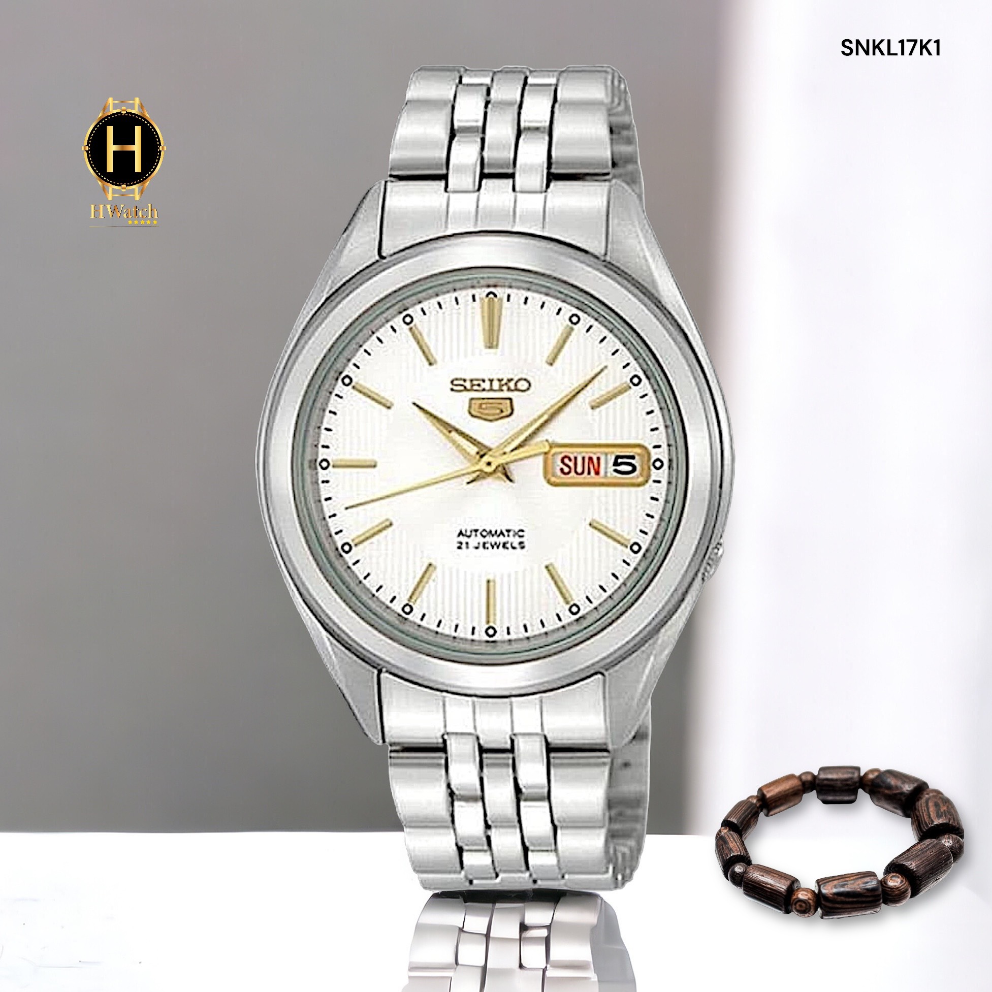 ng H Nam Seiko Automatic SNKL17K1 Day Thep V Tr ng M t Tr ng