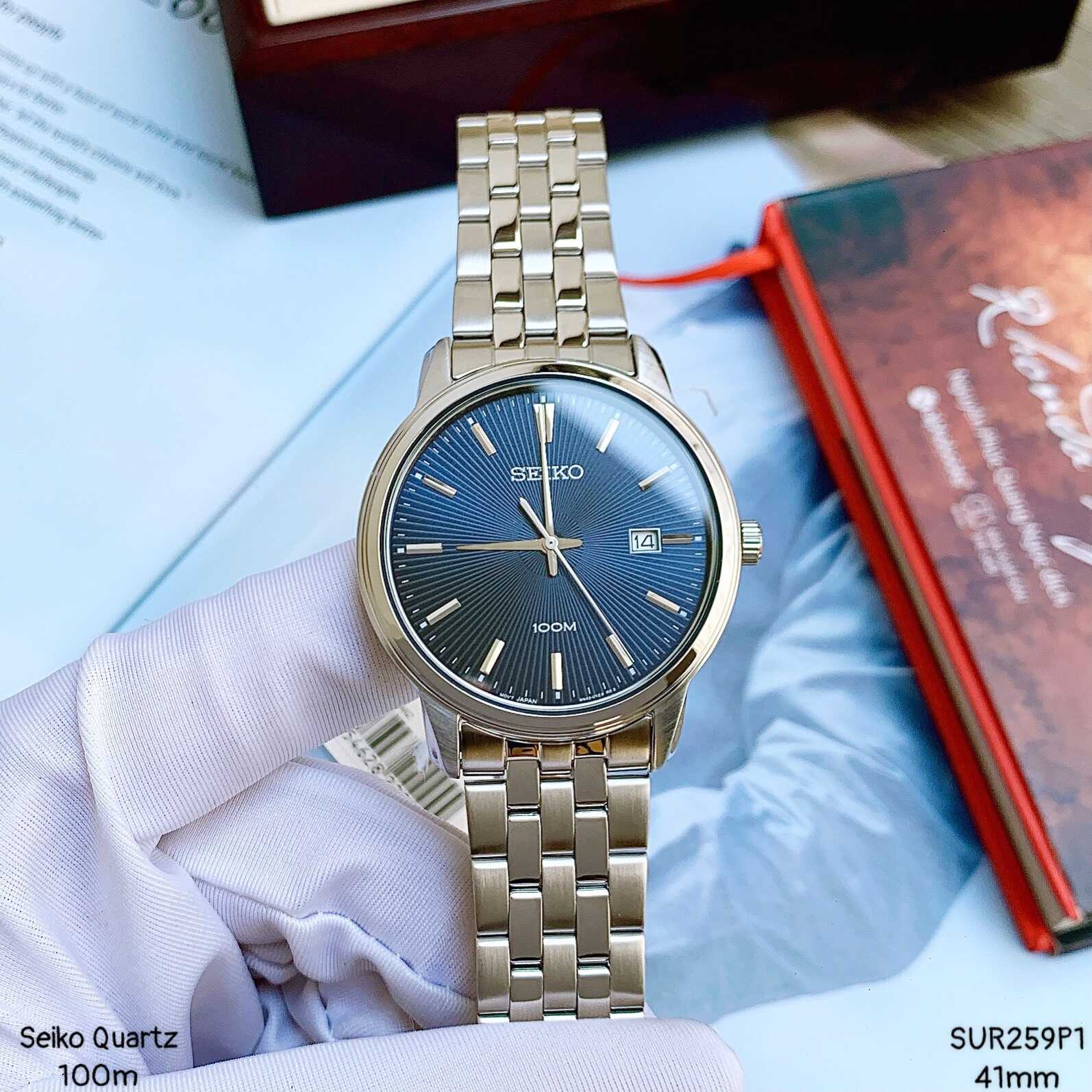 Đồng Hồ Nam Seiko SUR259P1 ( SUR259 ) Máy Pin Dây Sắt 