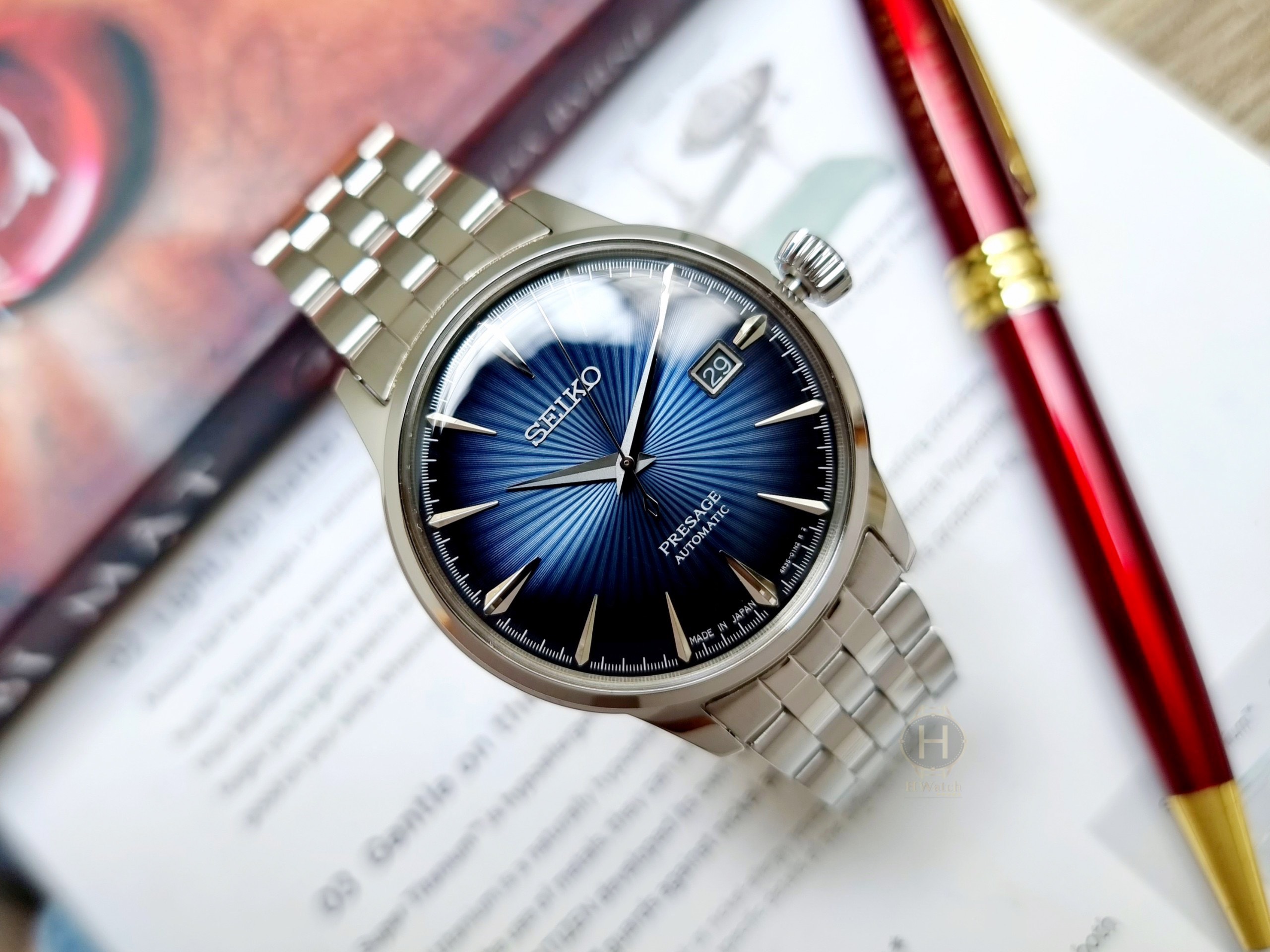 Đồng Hồ Nam Seiko SRPB41J1 Presagge Cocktail Dây Sắt Mặt Blue |  