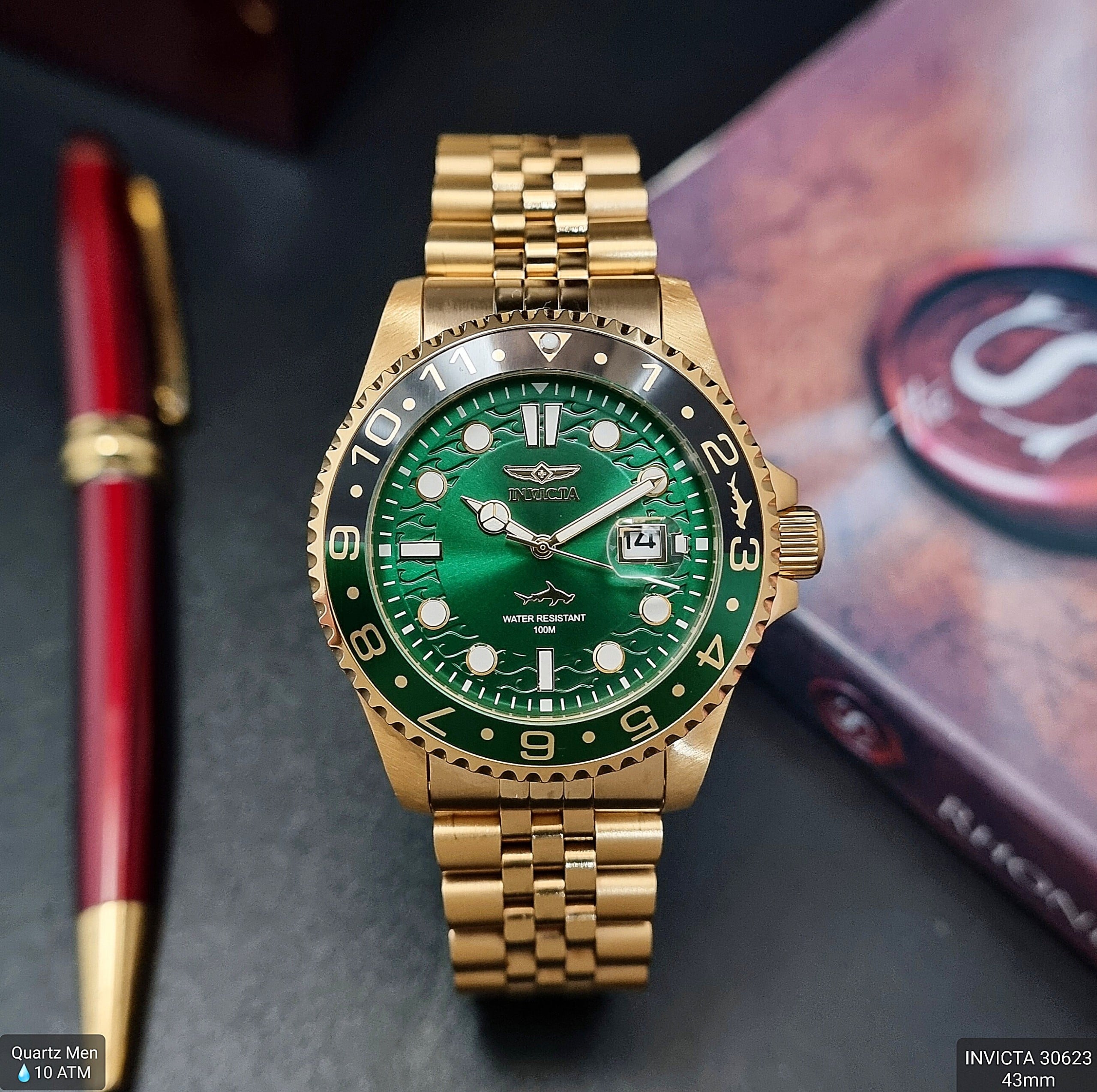 ng H Nam INVICTA Pin DIVER 30623 D y S t V ng M t Xanh L