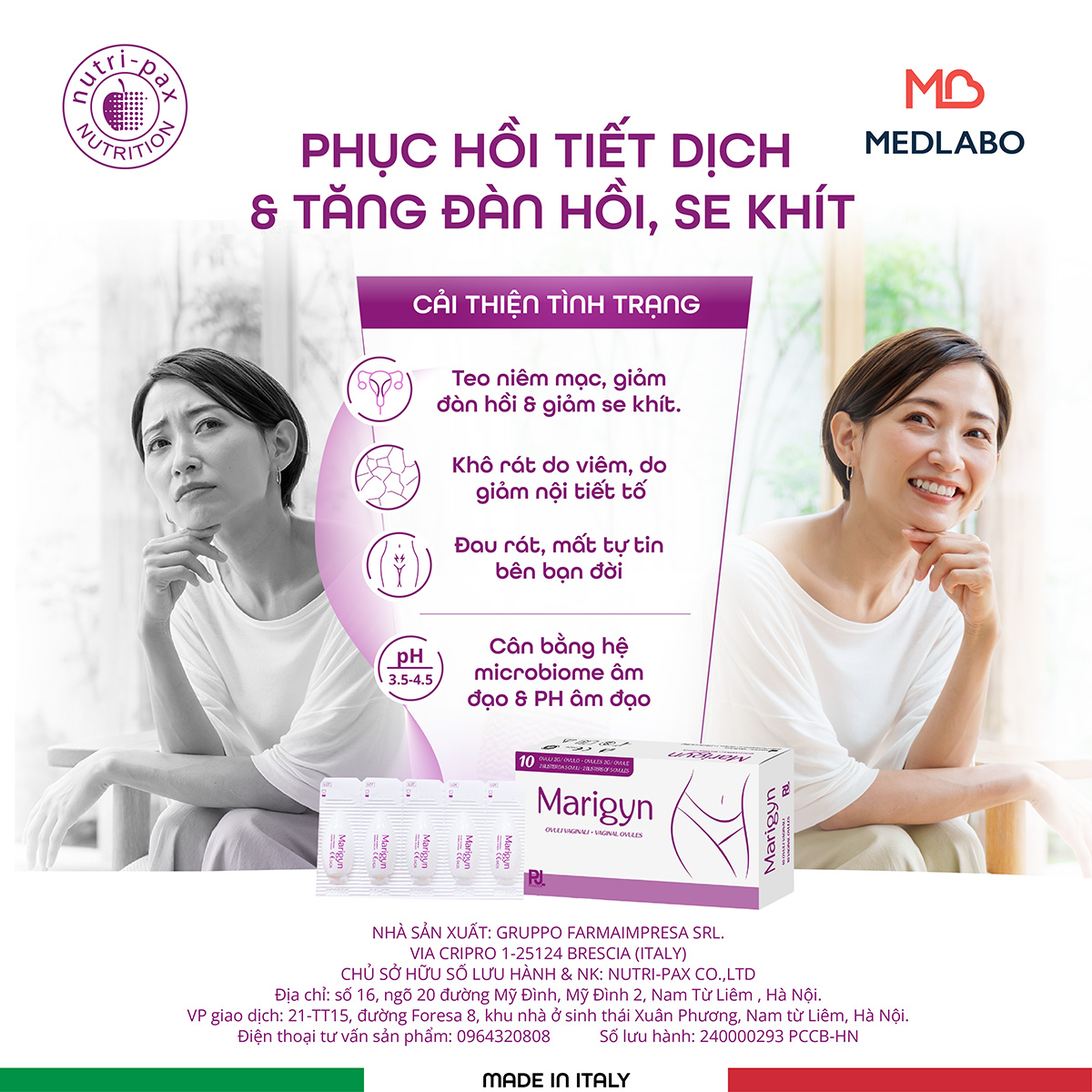 phục hồi tiết dịch và tăng đàn hồi, se khít