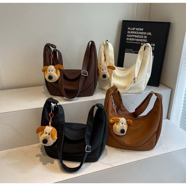 Túi Xách Nữ Size To Đeo Chéo - Giỏ Xách Lớn Kèm Thú Bông Mona - tt240903