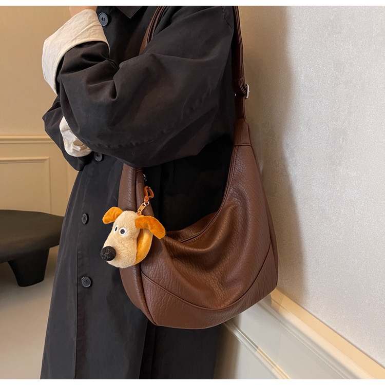 Túi Xách Nữ Size To Đeo Chéo - Giỏ Xách Lớn Kèm Thú Bông Mona - tt240903