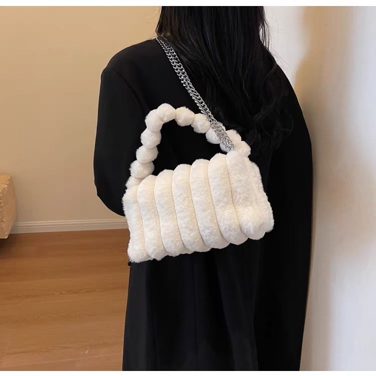 Túi Lông Nữ Có Quai Xách - Giỏ Xách Đeo Chéo Mona - tt231007