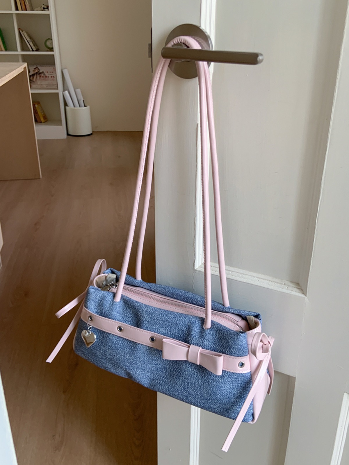 Túi Da Bò Phối Hồng Đeo Vai Đeo Chéo Hot - tt250819