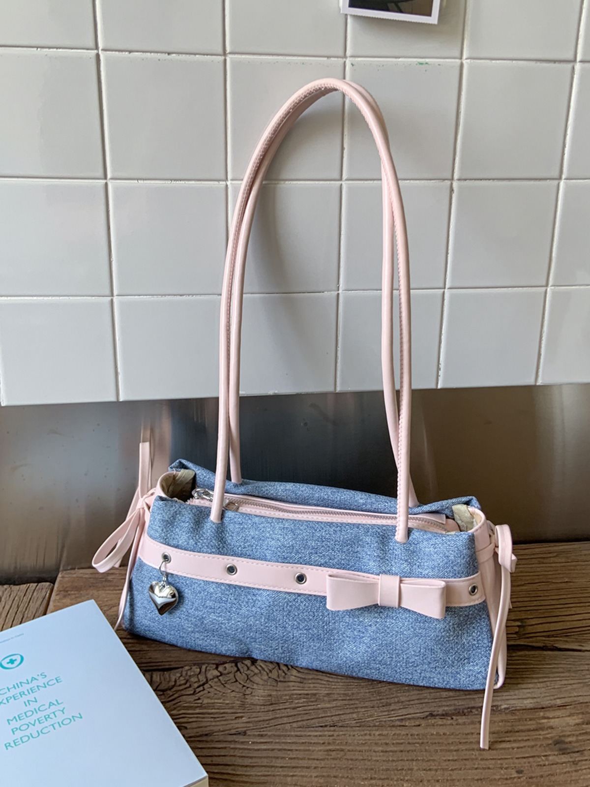 Túi Da Bò Phối Hồng Đeo Vai Đeo Chéo Hot - tt250819