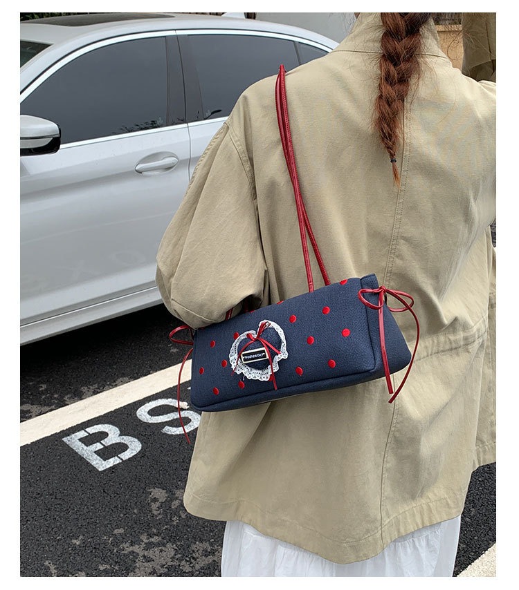 Túi Kẹp Nách Xinh Xắn Họa Tiết Phối Chấm Bi - tt250926