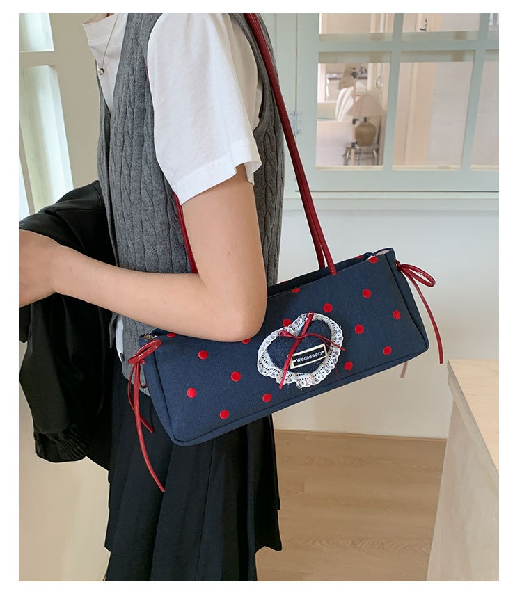 Túi Kẹp Nách Xinh Xắn Họa Tiết Phối Chấm Bi - tt250926