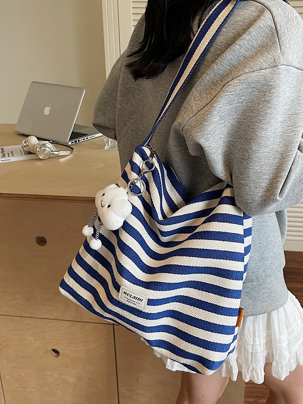 Túi Vải Kẻ Ngang Siêu Hot Túi Đi Biển - tt250709