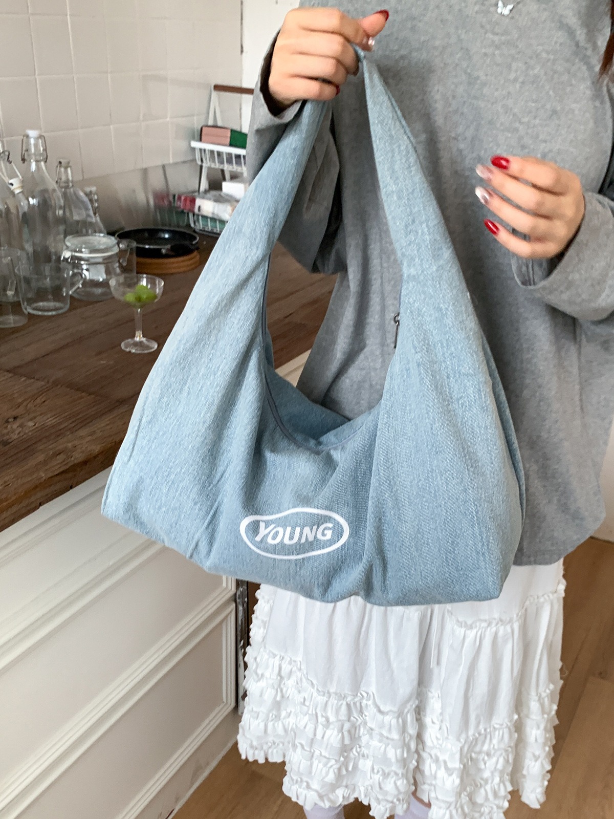 Túi Đeo Vai Chất Vải Bò Basic Cá Tính - tt250810