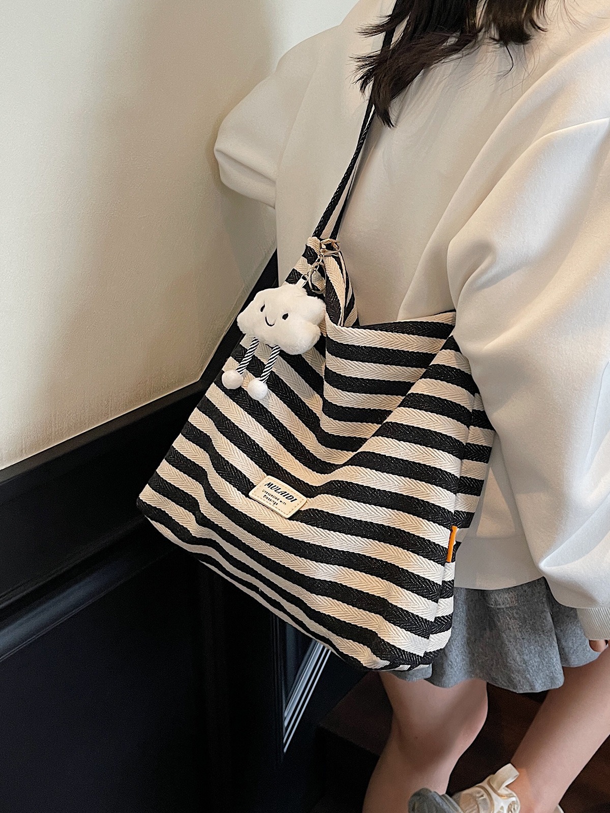 Túi Vải Kẻ Ngang Siêu Hot Túi Đi Biển - tt250709