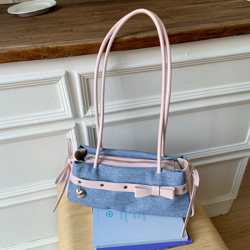 Túi Da Bò Phối Hồng Đeo Vai Đeo Chéo Hot - tt250819