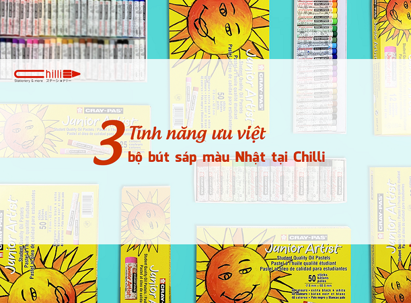 Khám phá 3 tính năng ưu việt bộ bút sáp màu của Nhật tại Chilli