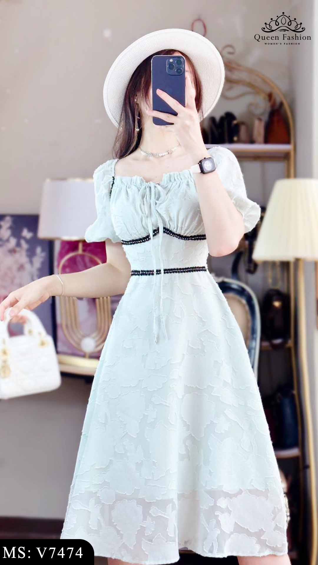 Đầm Voan Hoa Cổ V Xếp Tầng Nữ Tính D030  Cam Fashion  Design